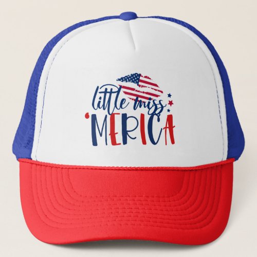 God Bless America Red White Blue USA Miss Merica Trucker Hat