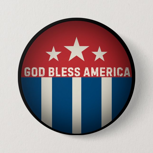 God Bless America Retro Button (Front)