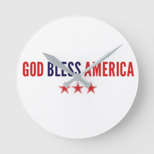 God Bless America Round Clock
