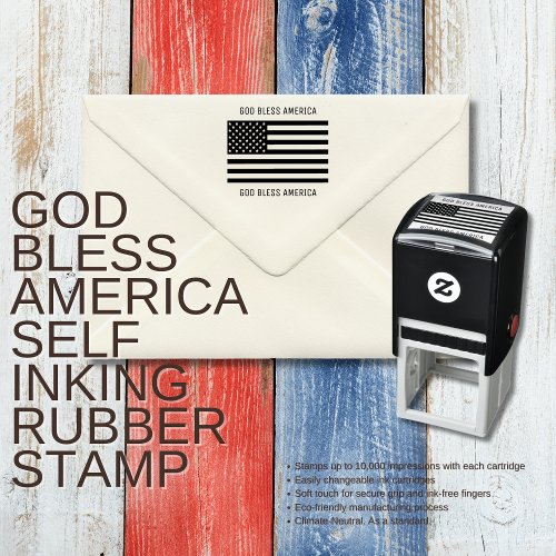 God Bless America Self Inking Rubber Stamp