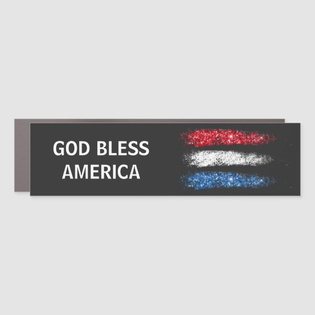 *~* GOD BLESS AMERICA Simple American Flag Car Magnet (Front)