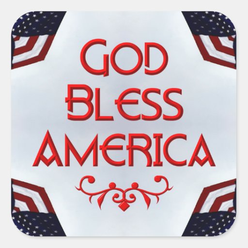 God bless America Square Sticker | Zazzle