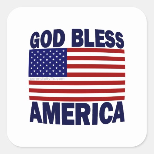 God Bless America Square Sticker
