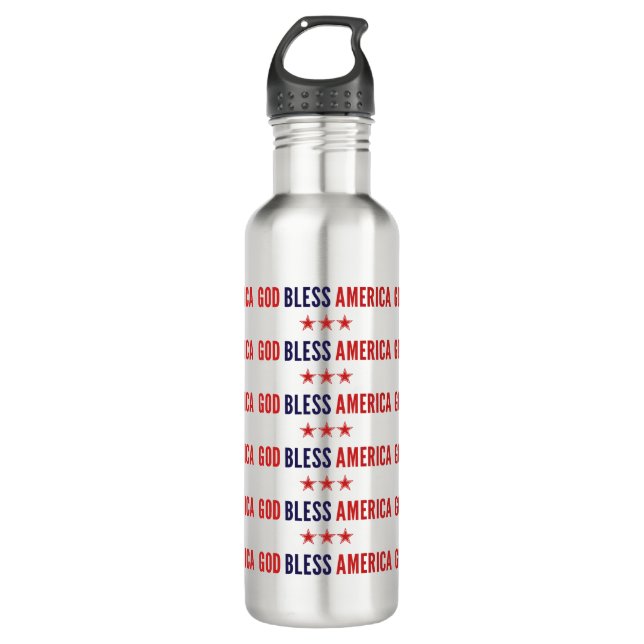 God Bless America Stainless Steel Water Bottle (Front)