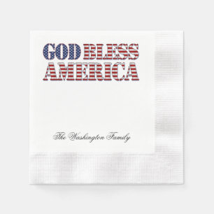 God Bless America Stars and Stripes Patriotic Napkins
