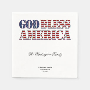 God Bless America Stars and Stripes Patriotic Napkins