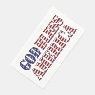 God Bless America Stars and Stripes Patriotic Paper Guest Towels
