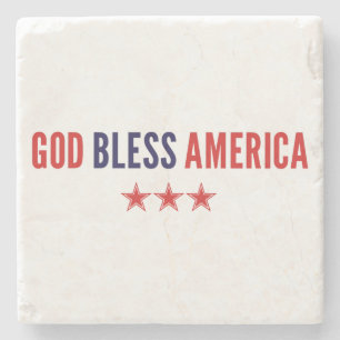 God Bless America Stone Coaster