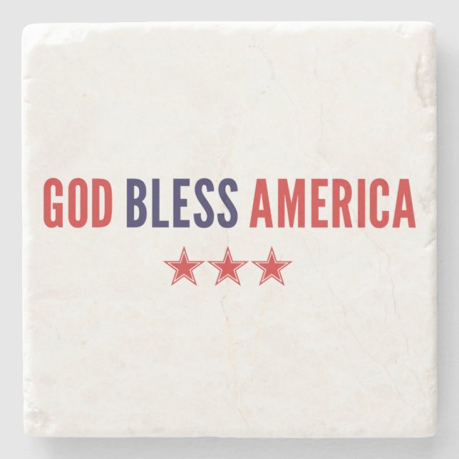 God Bless America Stone Coaster (Front)