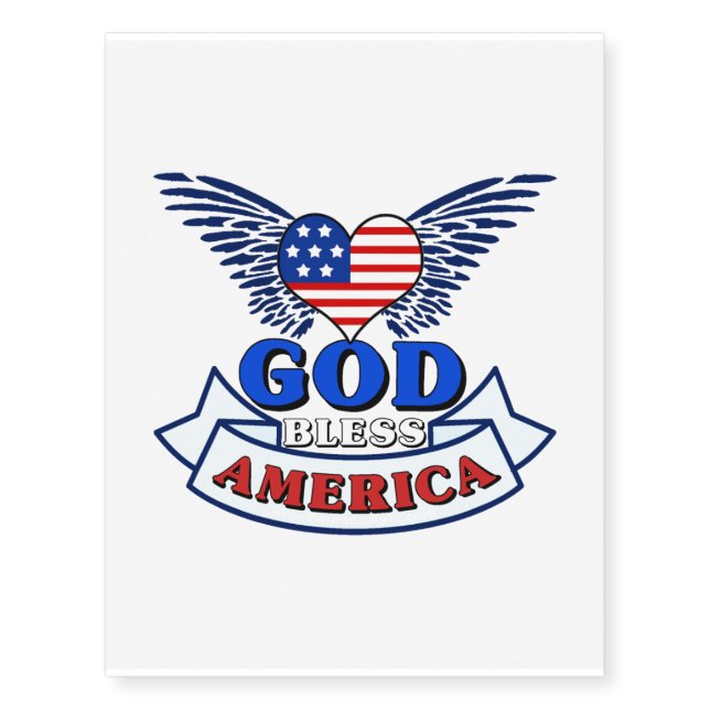 God Bless America Temporary Tattoos (Front)