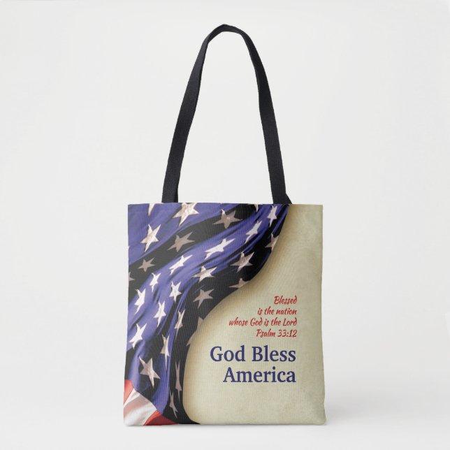 GOD BLESS AMERICA TOTE BAG (Front)