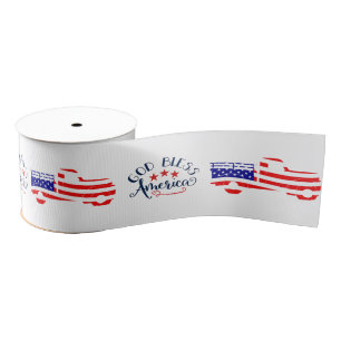 God bless America truck Grosgrain Ribbon