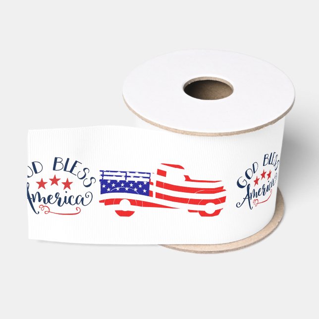 God bless America truck Grosgrain Ribbon (Spool)