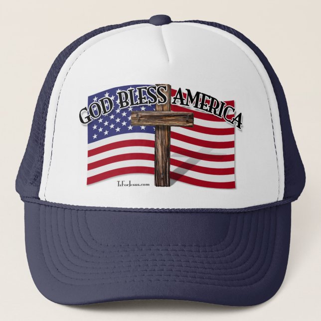 God Bless America Trucker Hat (Front)