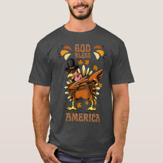 God Bless America Turkey Design T-Shirt