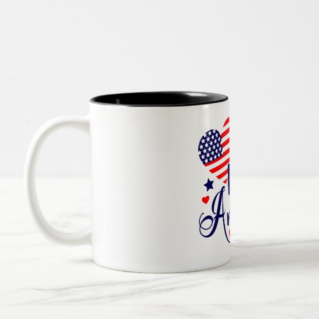 God bless america Two-Tone coffee mug (Left)