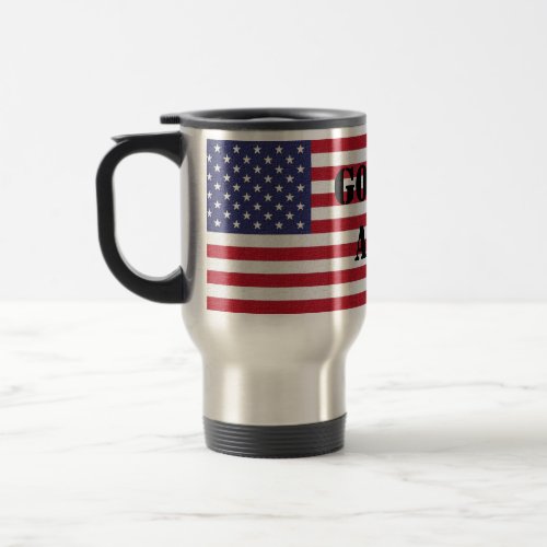 God Bless America USA Flag Patriotic Travel Mug