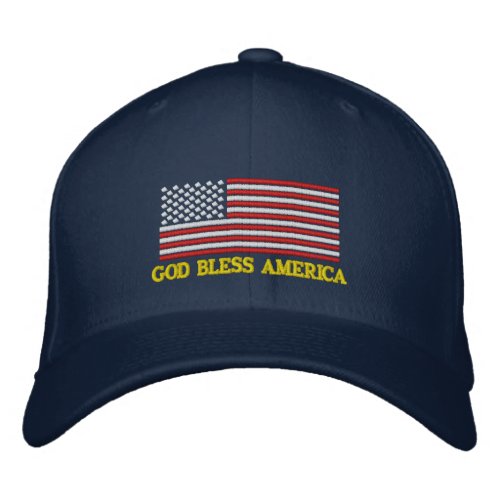 GOD BLESS AMERICA US Flag Embroidered Hat