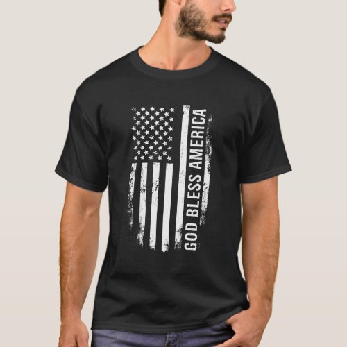 God Bless America Us Flag T_Shirt