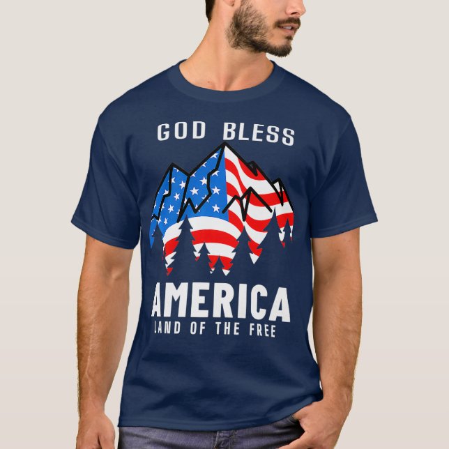 God bless America USA Christian Patriot Premium T-Shirt (Front)