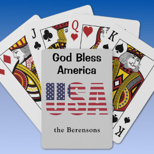 God Bless America USA Custom Deck of Playing Cards