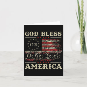 God Bless America Usa Flag 4th Of July Patriotic Card