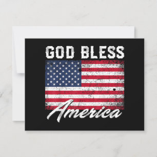 God Bless America USA Flag 4th of July Patriotic Save The Date