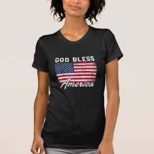 God Bless America USA Flag 4th of July Patriotic T-Shirt
