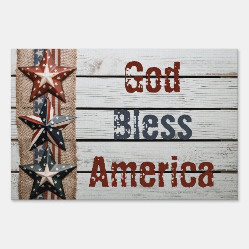 God Bless America Vintage Patriotic Veteran Yard S Sign