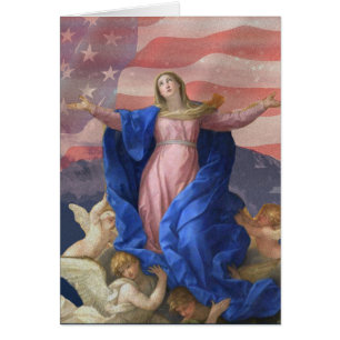 GOD BLESS AMERICA VIRGIN MARY RELIGIOUS CARDS