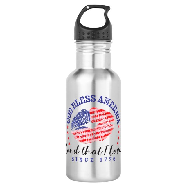 God Bless America - Water Bottle (Front)