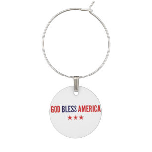 God Bless America Wine Charm