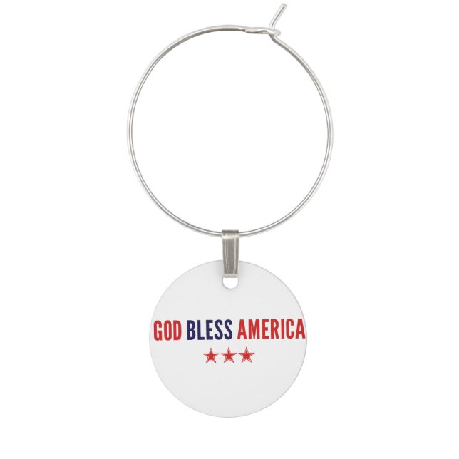 God Bless America Wine Charm (Front)