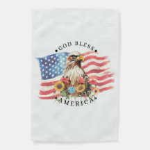 God Bless America With Flag/Eagle/Flowers II