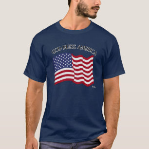GOD BLESS AMERICA with US flag T-Shirt