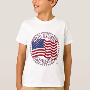God Bless America With USA Flag And 50 Stars T-Shirt