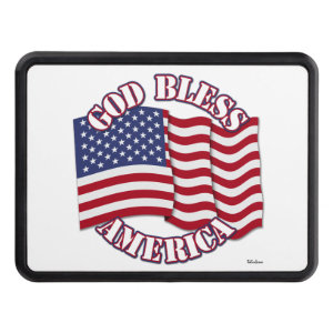 God Bless America With USA Flag Tow Hitch Cover