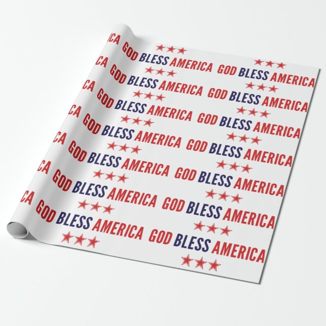 God Bless America Wrapping Paper (Unrolled)