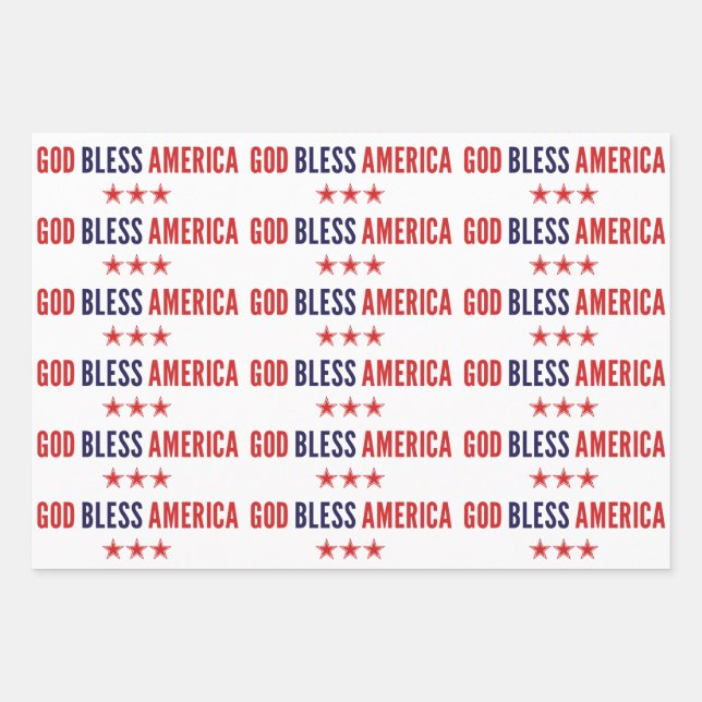 God Bless America Wrapping Paper Sheets (Front)