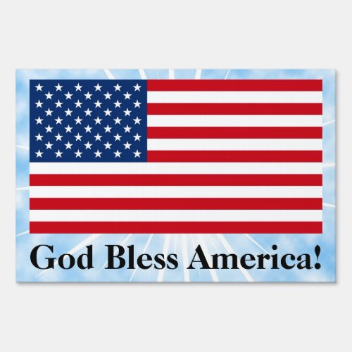 God Bless American Flag Lawn Yard Sign