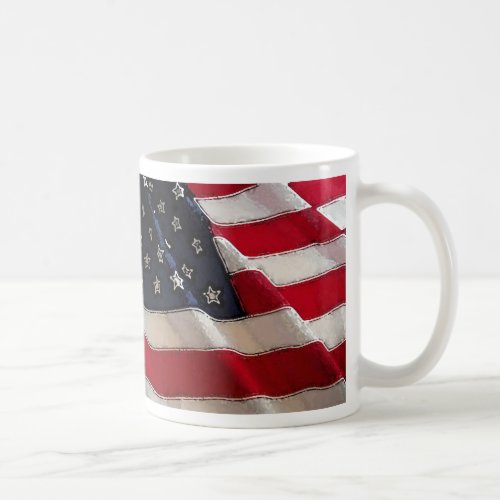 God Bless American Flag mug