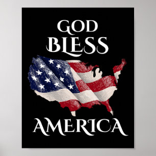 God Bless American Independence Day Usa Gift Veter Poster