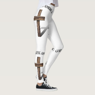 God Bless American With Cross Leggings