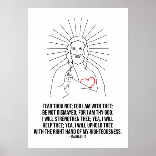 God Bless And Protect You Fear Thou Not Be Strong Poster