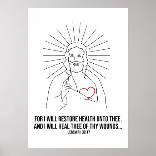 God Bless And Save You For I Will Restore Health Poster