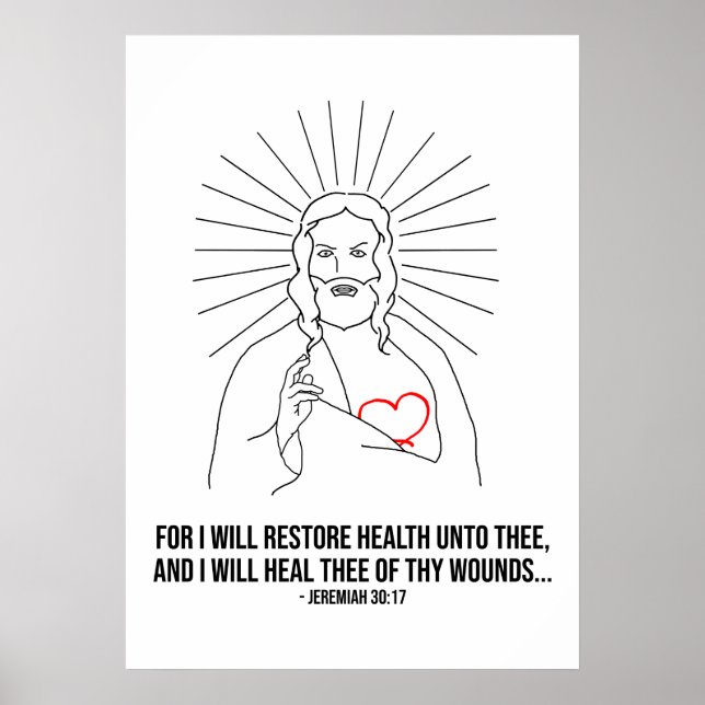 God Bless And Save You. For I Will Restore Health Poster (Front)
