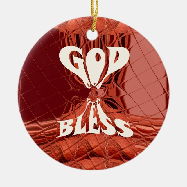 God Bless Art Print Ceramic Ornament (Front)