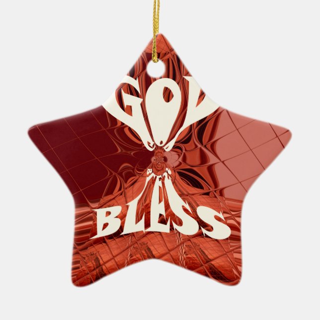 God Bless Art Print Ceramic Ornament (Front)
