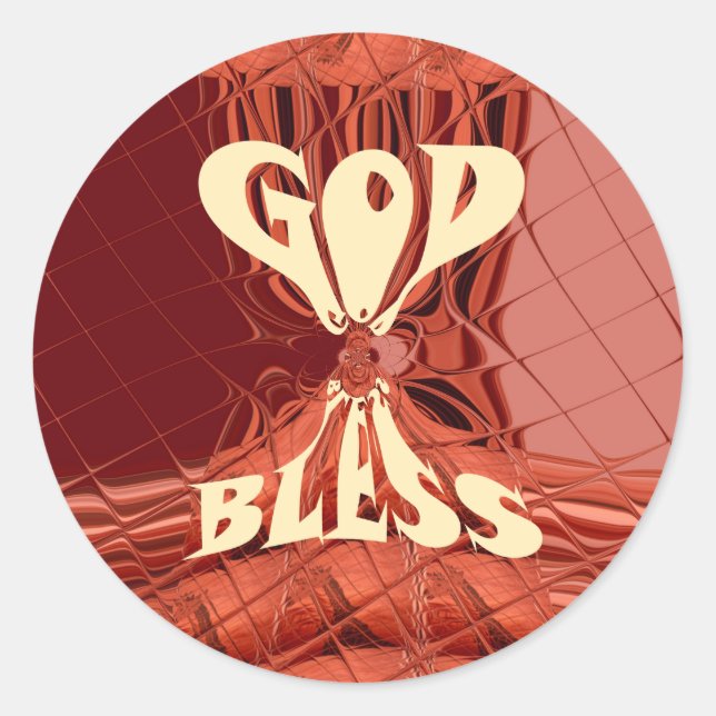 God Bless Art Print Classic Round Sticker (Front)