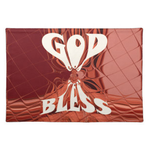 God Bless Art Print Cloth Placemat